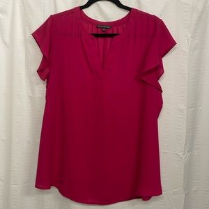 Business casual short sleeve V neck blouse XL